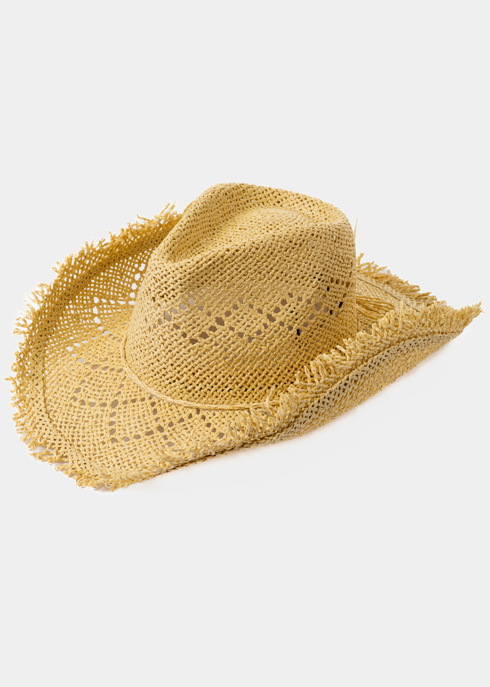 G28A5946 copy Beige Fringed Cowboy Style Hat - Image 1