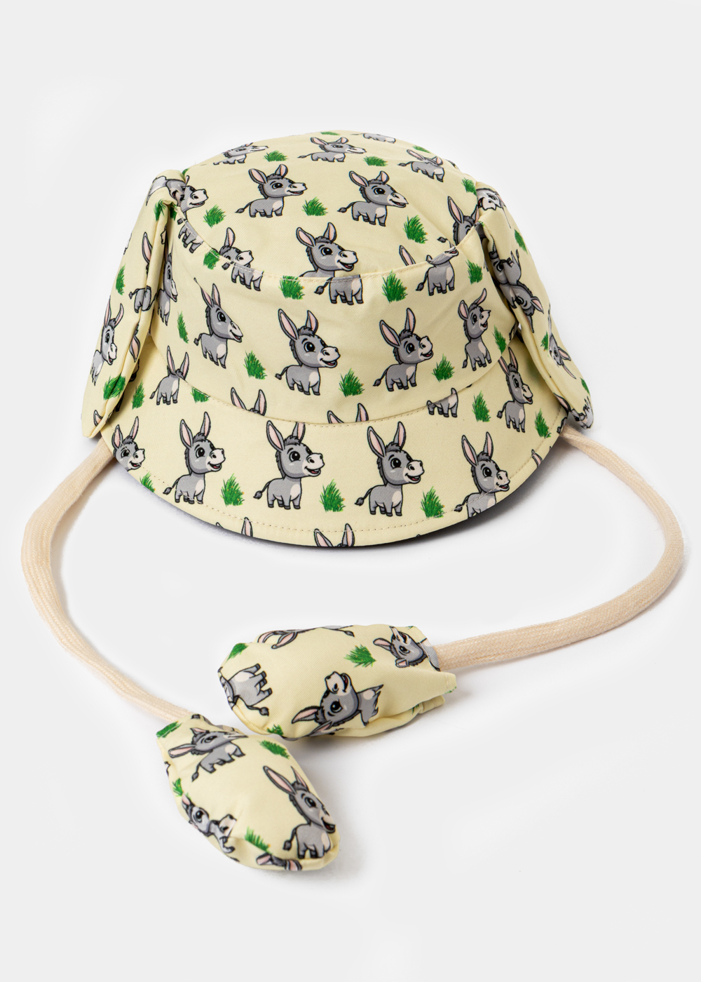 G28A6101 copy Kids Bucket Hat w/ Donkey Pattern & Wiggly Ears - Image 1