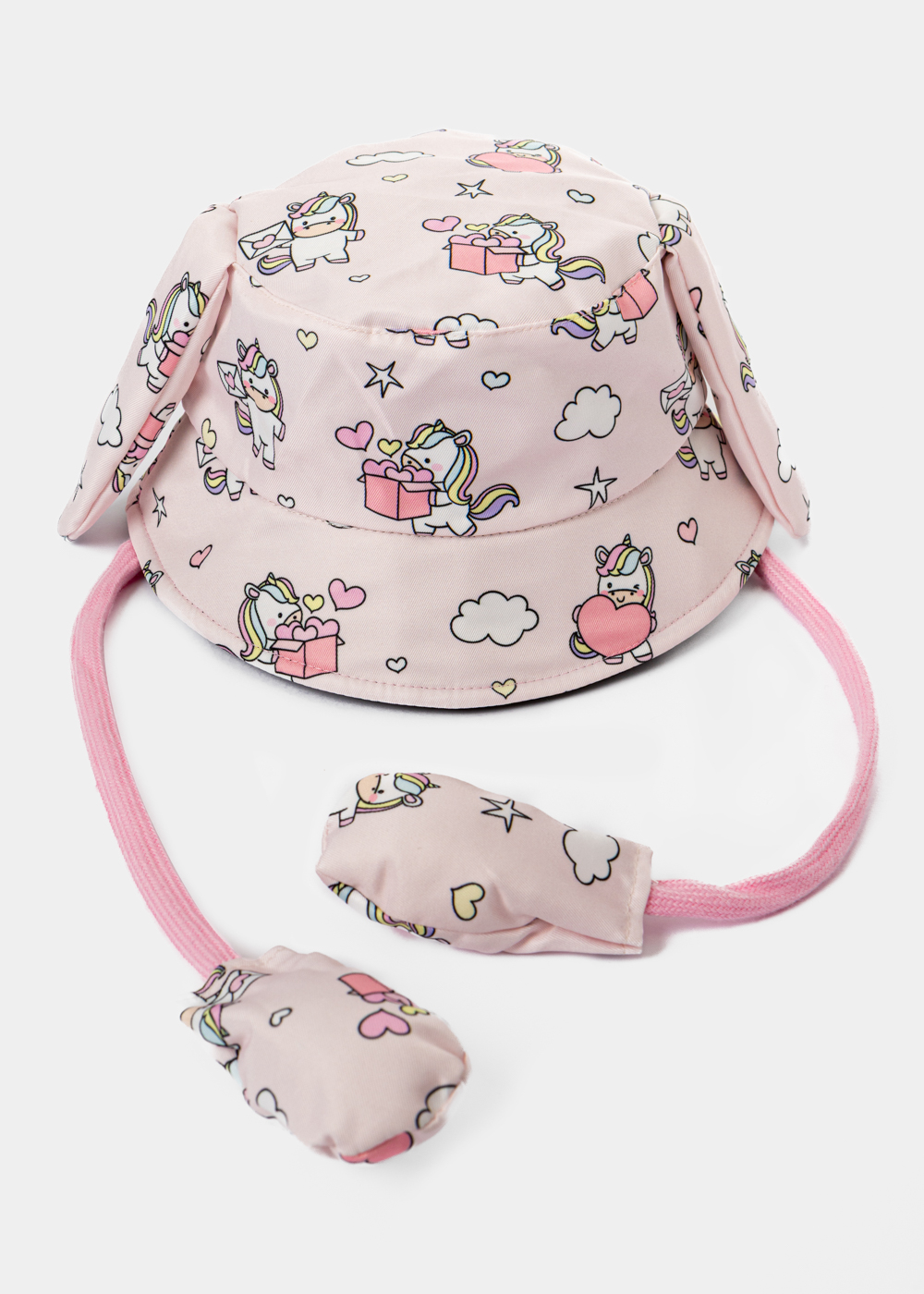 G28A6110 copy Kids Bucket Hat w/ Unicorns Pattern & Wiggly Ears - Image 1