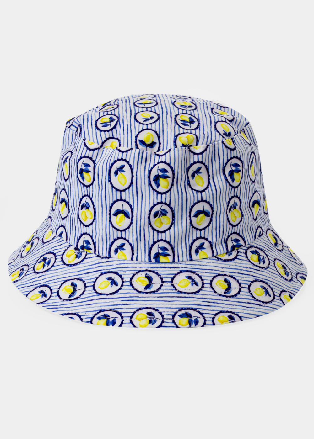 G28A6481 copy Double-Faced Bucket Hat Framed Lemons & Grey - Image 1