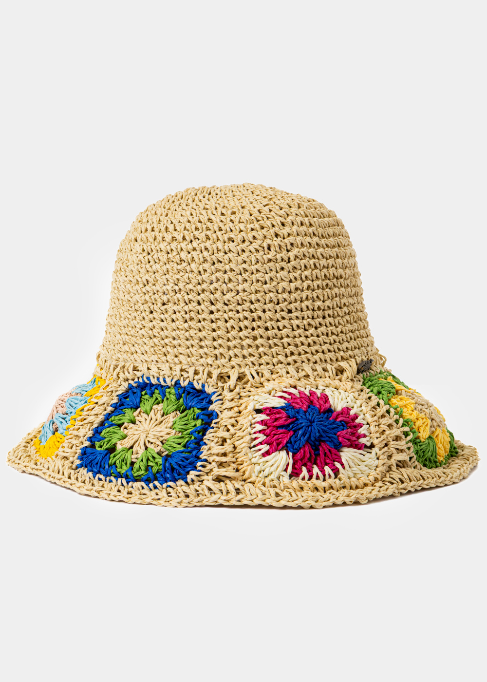 G28A6524 copy Beige Soft Bucket Style Hat w/ Knitted Flowers - Image 1