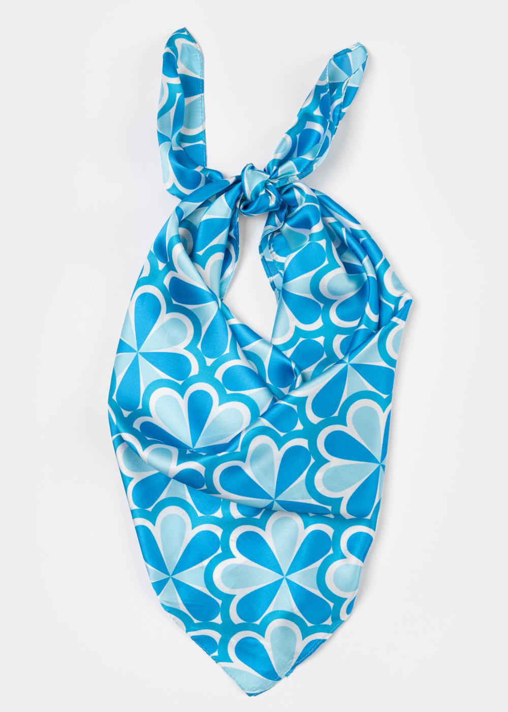 G28A6879 copy Blue Flowers Satin Scarf - Image 1