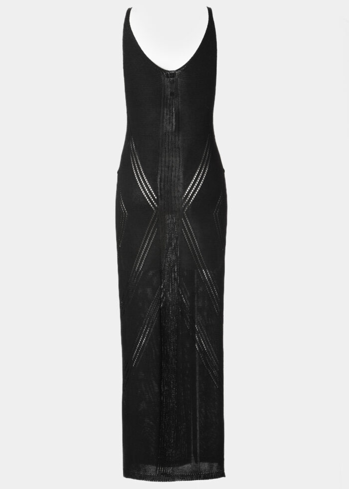 Black Knitted High Cut Leg Beachwear w/ Side Buttons - Image 3