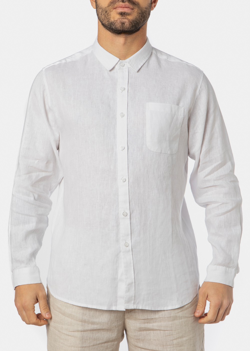 100% Linen White Classic Shirt 100% Linen White Classic Shirt - Image 1