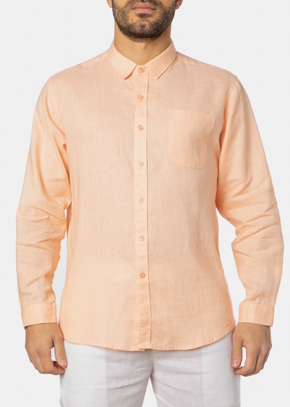 100% Linen Peach Classic Shirt 100% Linen Peach Classic Shirt - Image 1