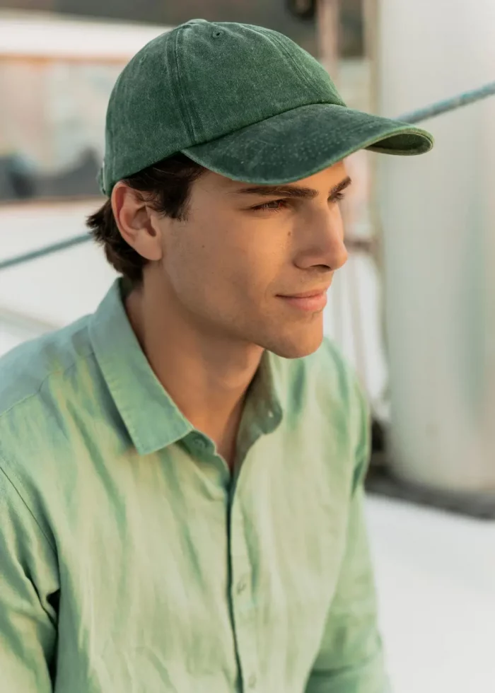 Washed Cotton Twill Cap - Green - Image 2