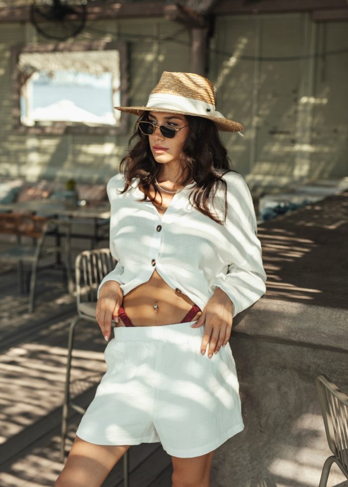 Handmade Natural Straw Panama Style Hat w/ cream ribbon - Image 2