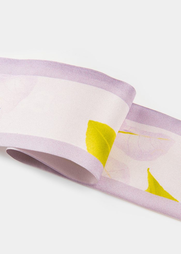 Leaves Print Silk Scarf - Image 3