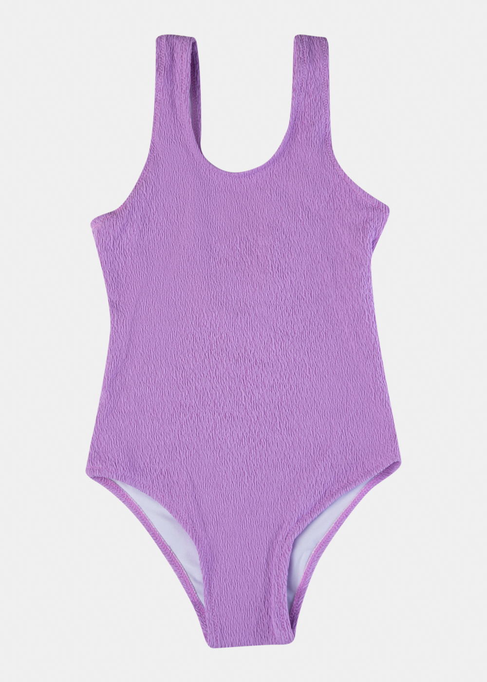 Girls Crinkled Low Back One-piece Swimwear - Lilac Girls Crinkled Low Back One-piece Swimwear - Lilac - Image 1