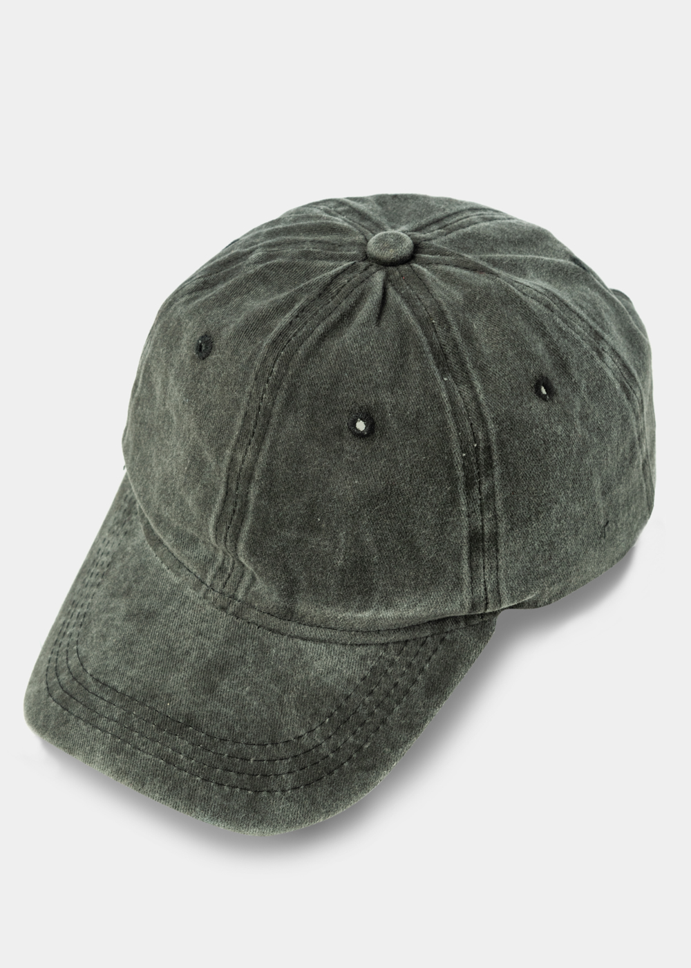 Washed Cotton Twill Cap - Black Washed Cotton Twill Cap - Black - Image 1