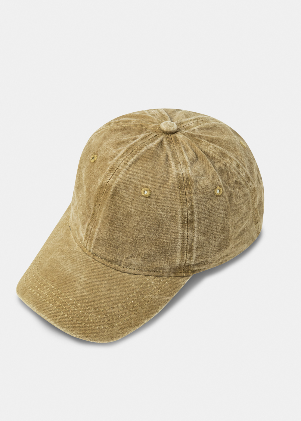 Washed Cotton Twill Cap - Dark Beige Washed Cotton Twill Cap - Beige - Image 1