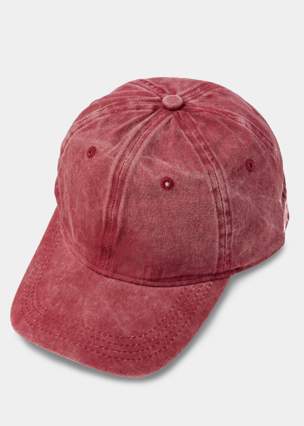 Washed Cotton Twill Cap - Burgundy Washed Cotton Twill Cap - Burgundy - Image 1