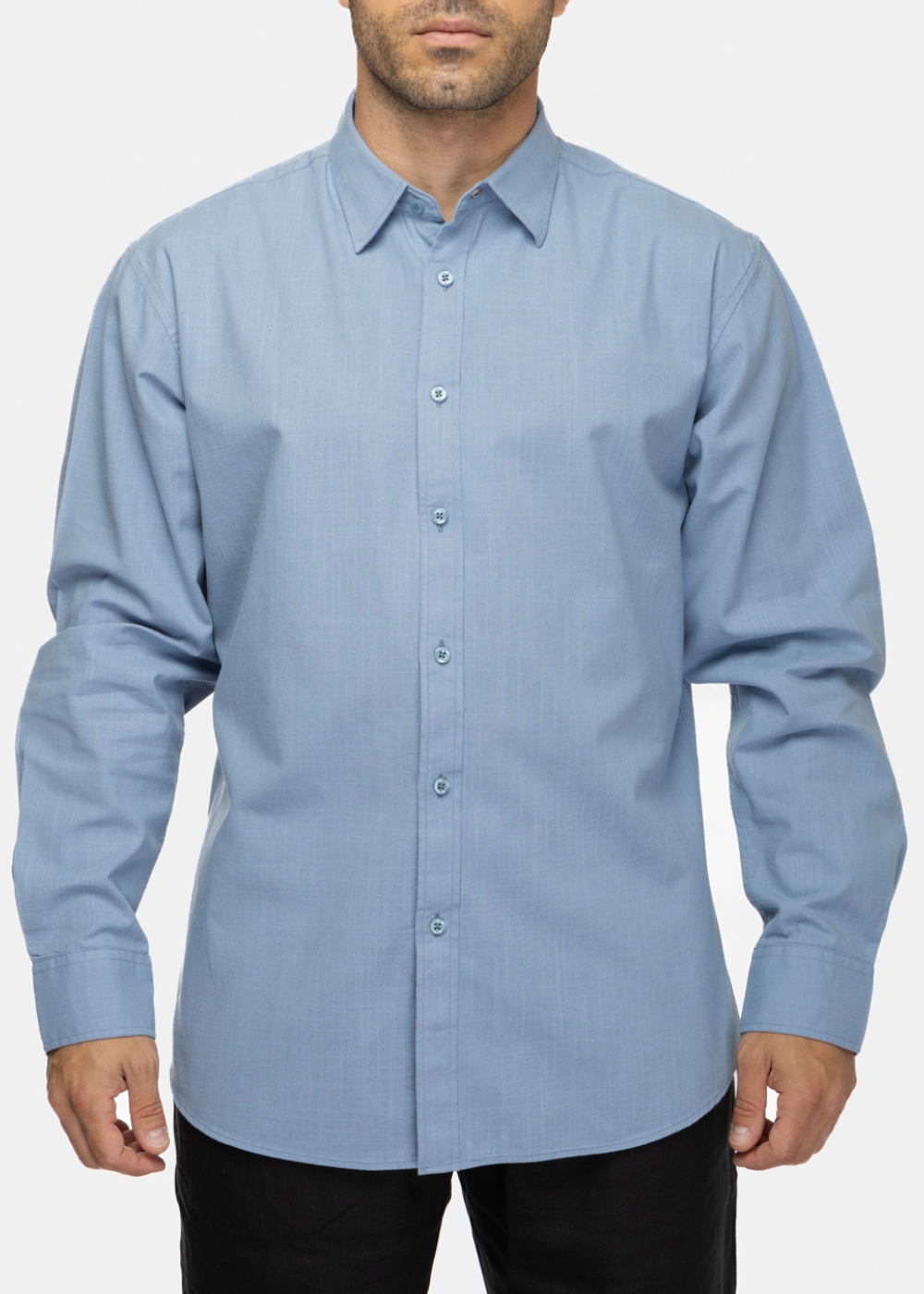 100% Cotton Blue - Grey Shirt 100% Cotton Blue - Grey Shirt - Image 1