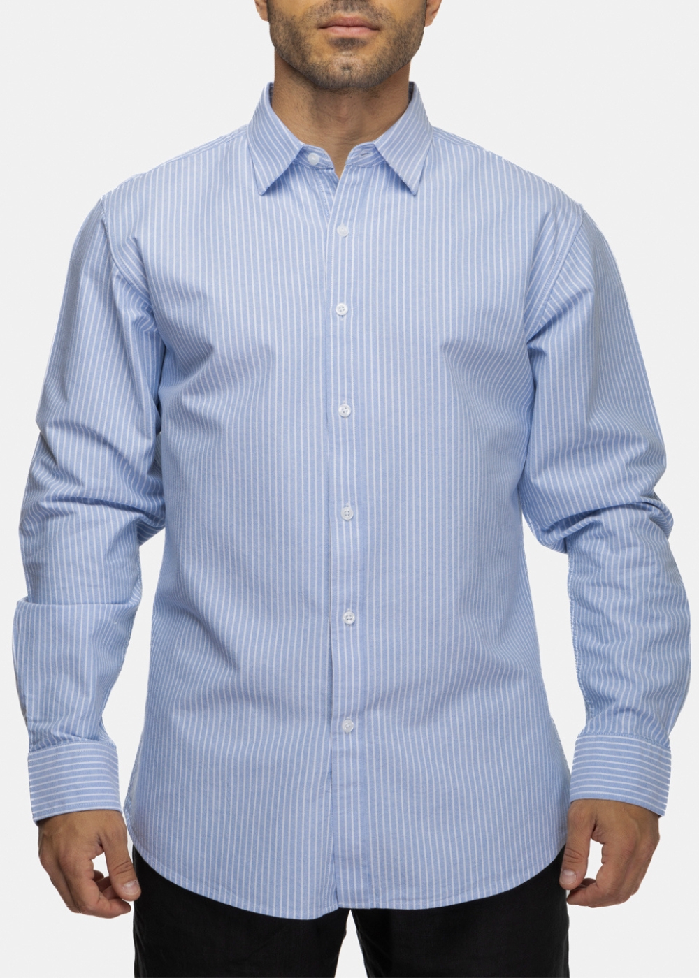 100% Cotton Light Blue Striped Shirt 100% Cotton Light Blue Striped Shirt - Image 1