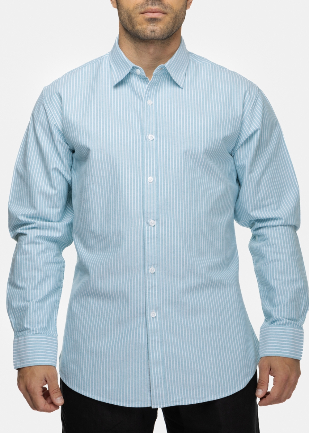 100% Cotton Green Striped Shirt 100% Cotton Green Striped Shirt - Image 1