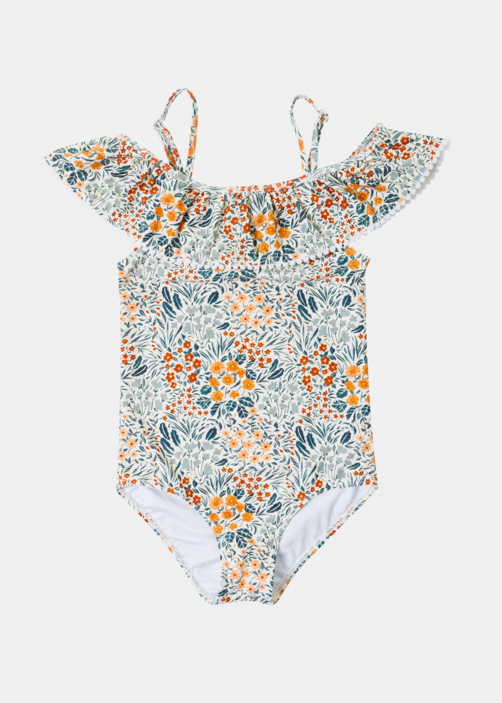 Girls One Piece Swimwear w/ Flower Print Girls One Piece Swimwear w/ Flower Print - Image 1