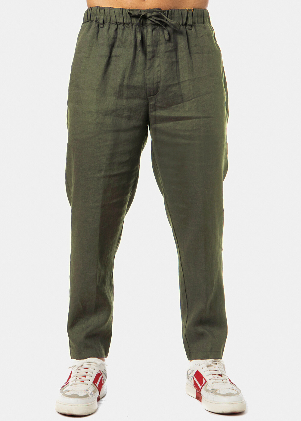 Ανώνυμο σχέδιο (2) 100% Linen Khaki Long Pants - Image 1