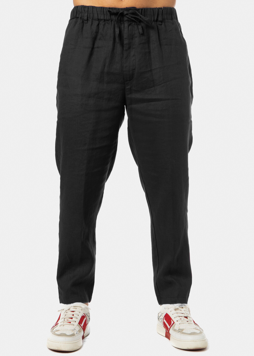 Ανώνυμο σχέδιο (2) 100% Linen Black Long Pants - Image 1