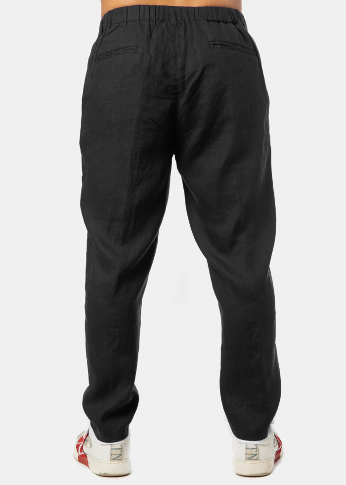 100% Linen Black Long Pants - Image 2