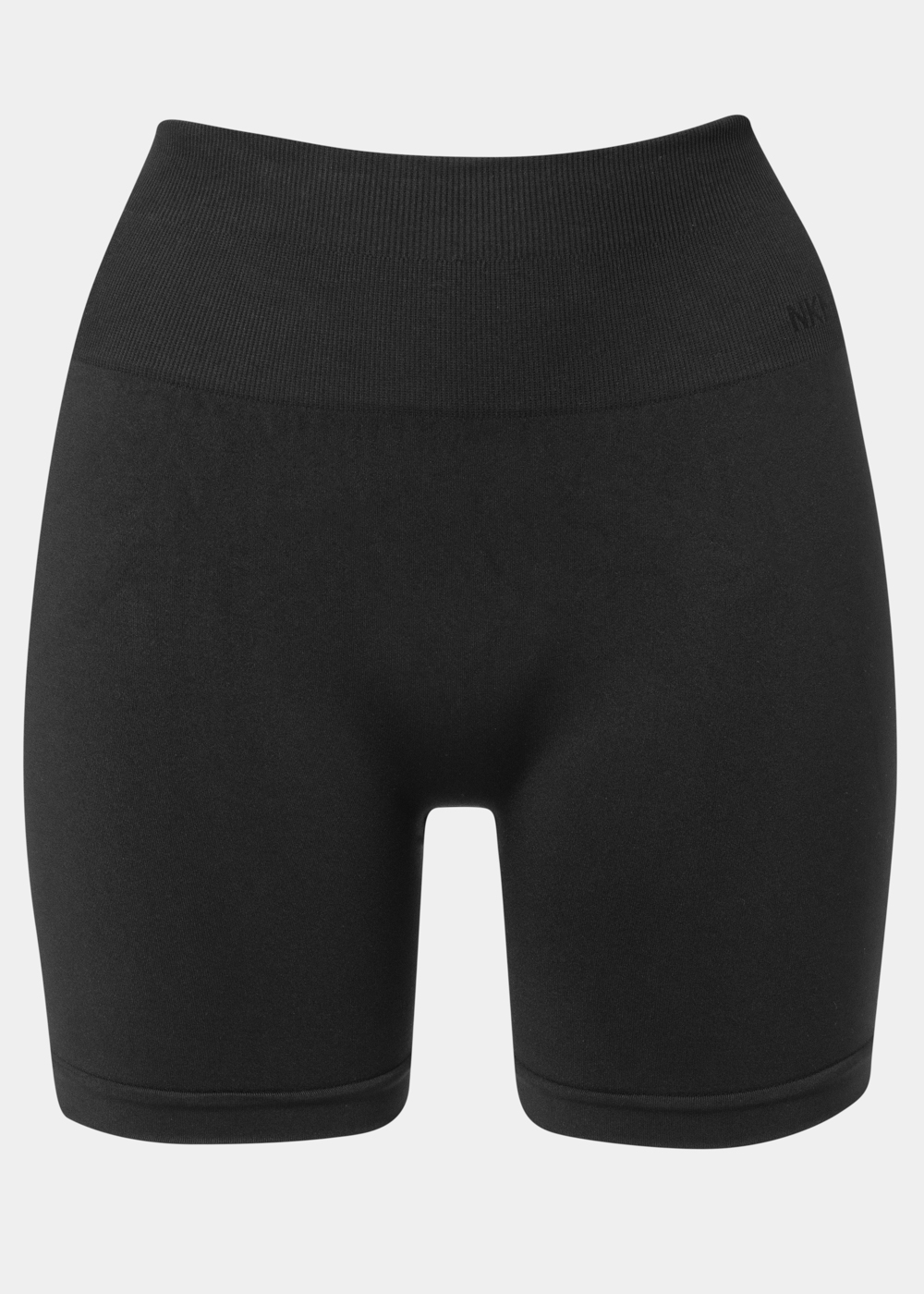 G28A0106 copy Black Seamless Ruched Back Sports Long Shorts - Image 1