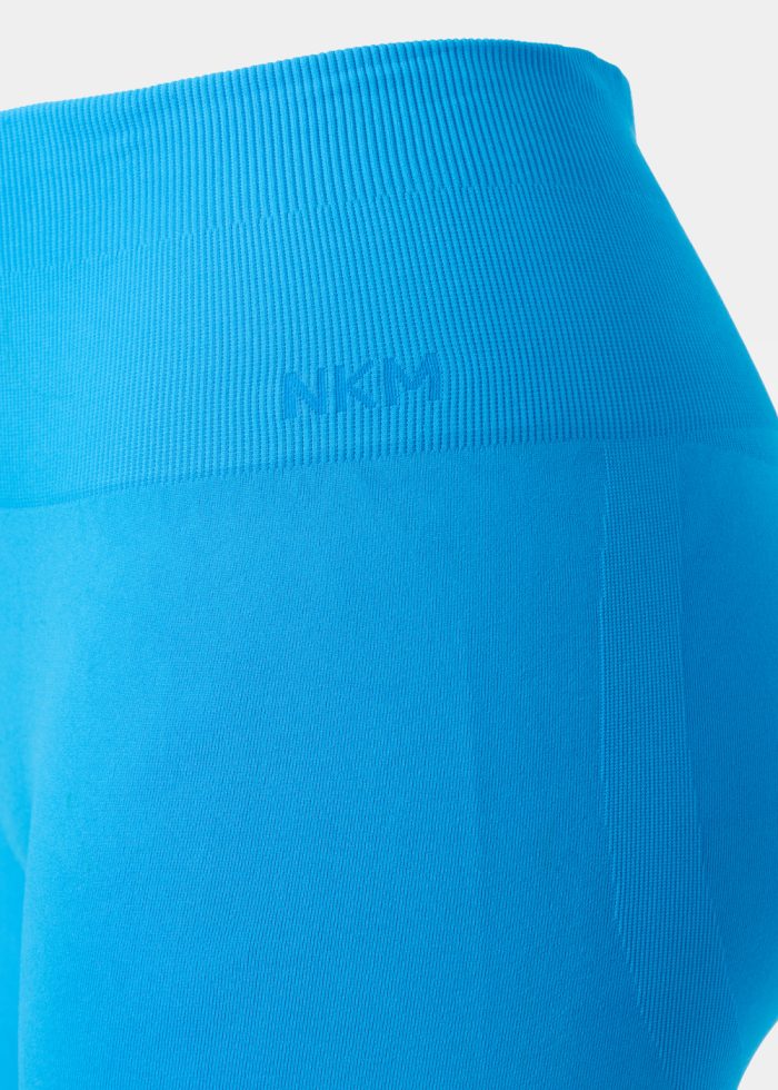 Ocean Blue Seamless Ruched Back Sports Shorts - Image 3