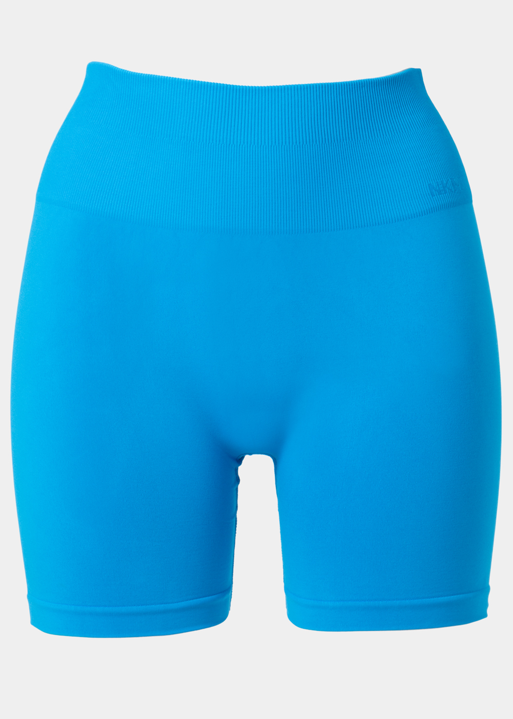 G28A0124 copy Ocean Blue Seamless Ruched Back Sports Long Shorts - Image 1
