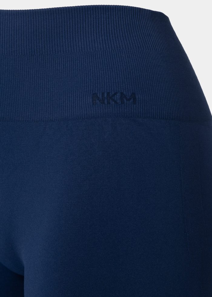 Navy Blue Seamless Ruched Back Sports Shorts - Image 3