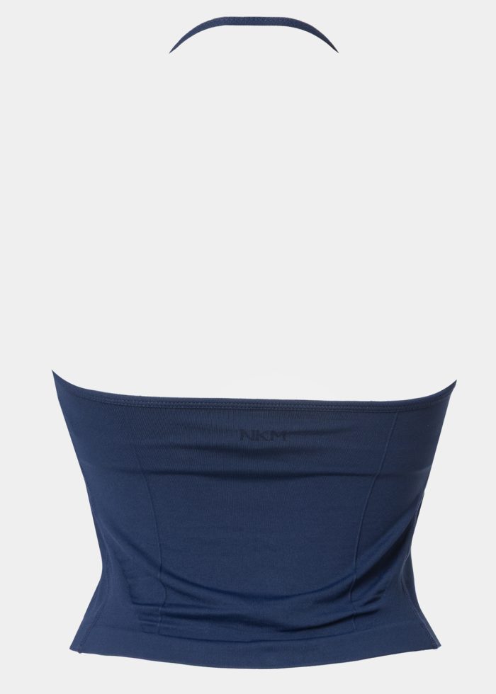Navy Blue Seamless Halter Top - Image 2