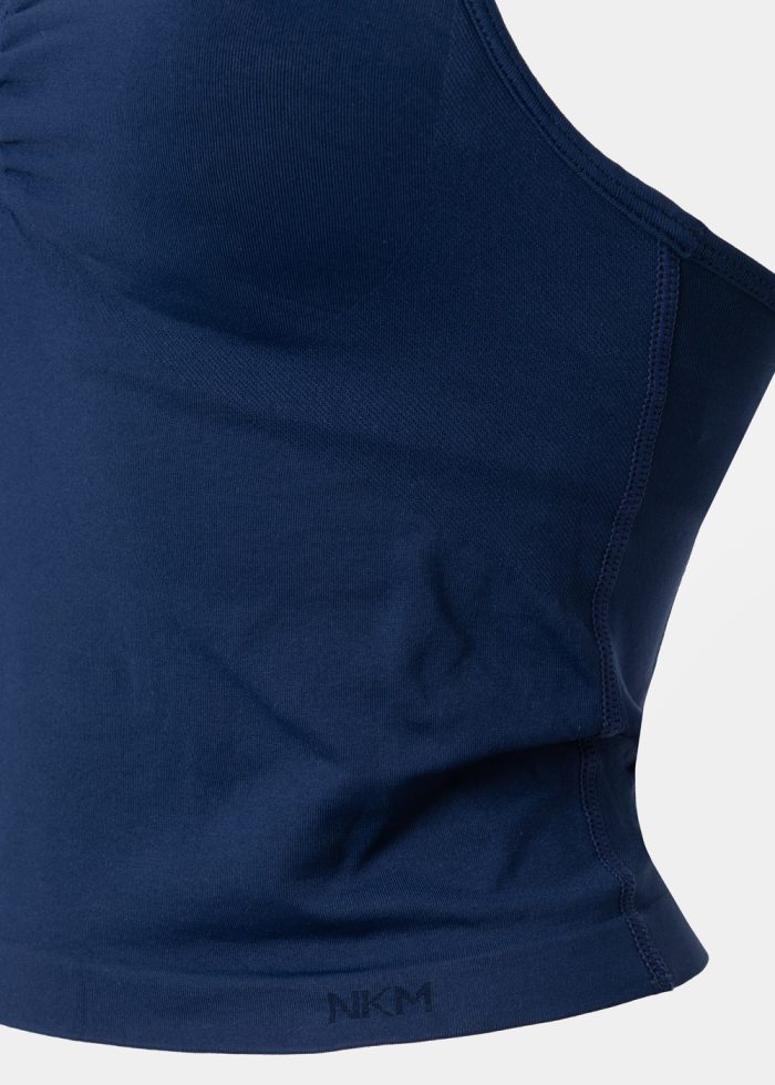 Navy Blue Seamless Halter Top - Image 3