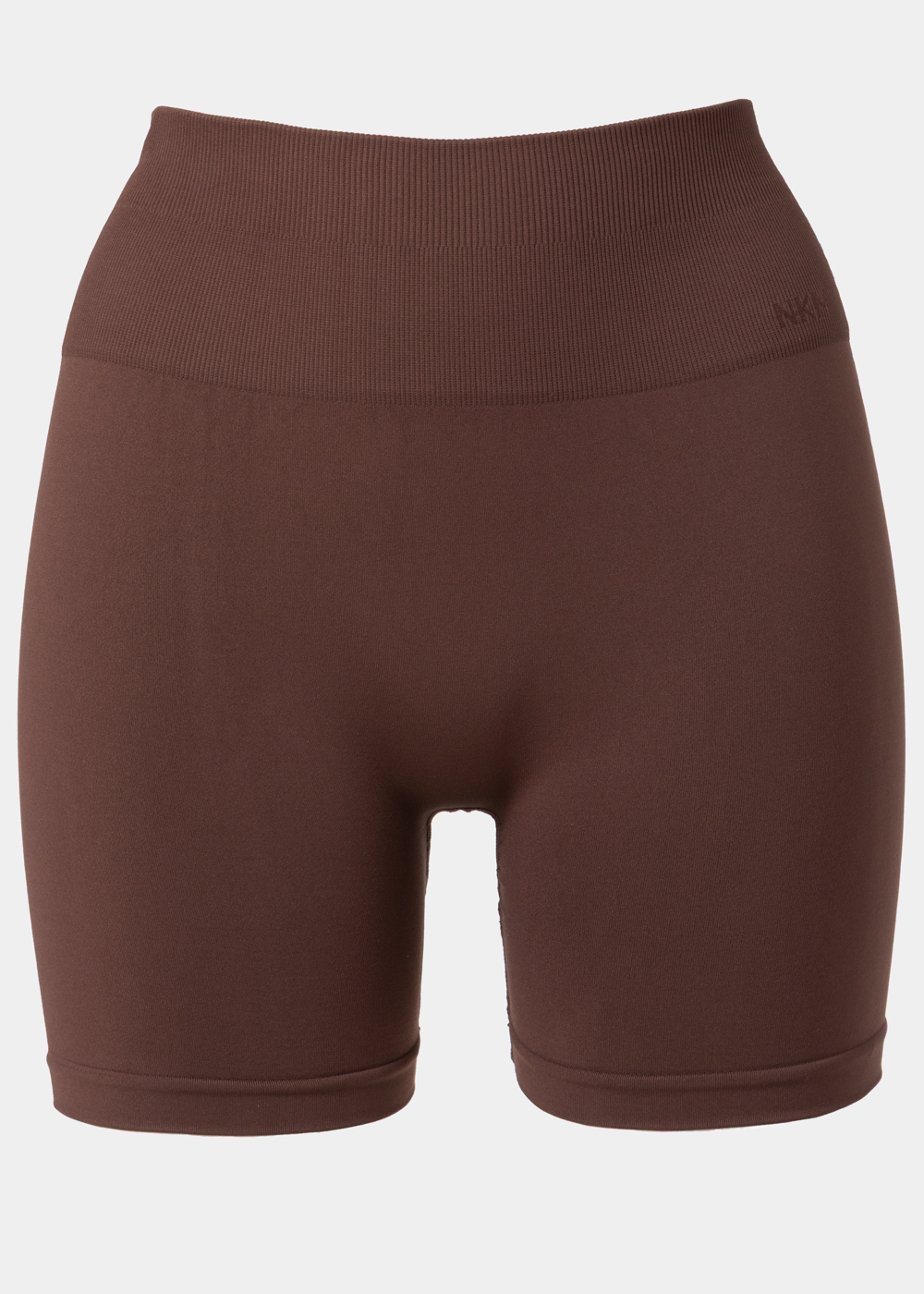 G28A0181 copy Dark Brown Seamless Ruched Back Sports Long Shorts - Image 1