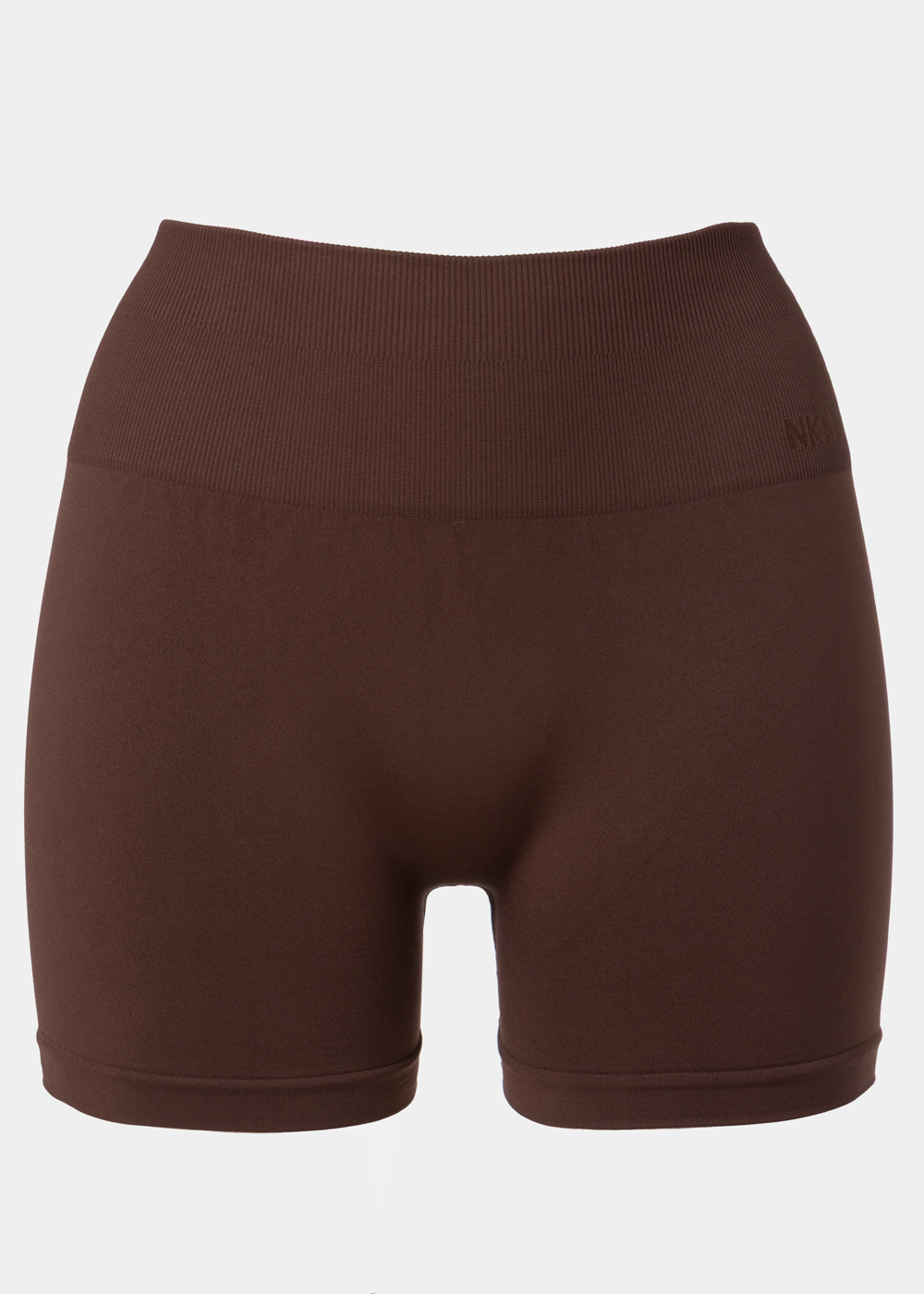 G28A0201 copy Dark Brown Seamless Ruched Back Sports Shorts - Image 1