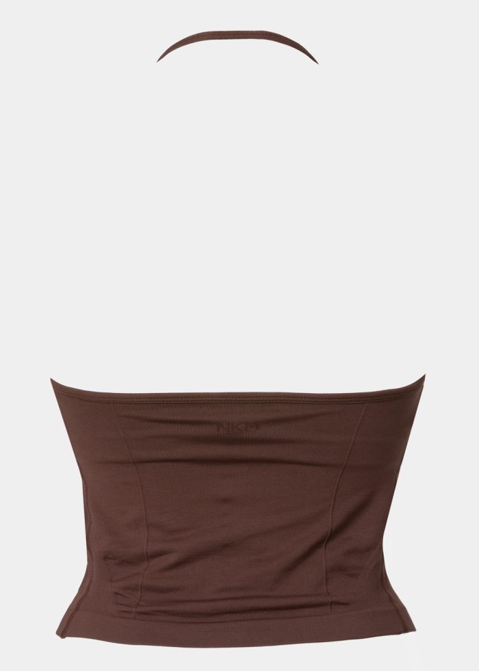 Dark Brown Seamless Halter Top - Image 2