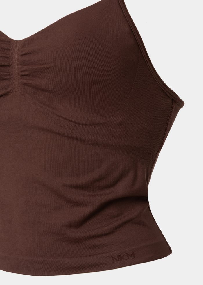 Dark Brown Seamless Halter Top - Image 3