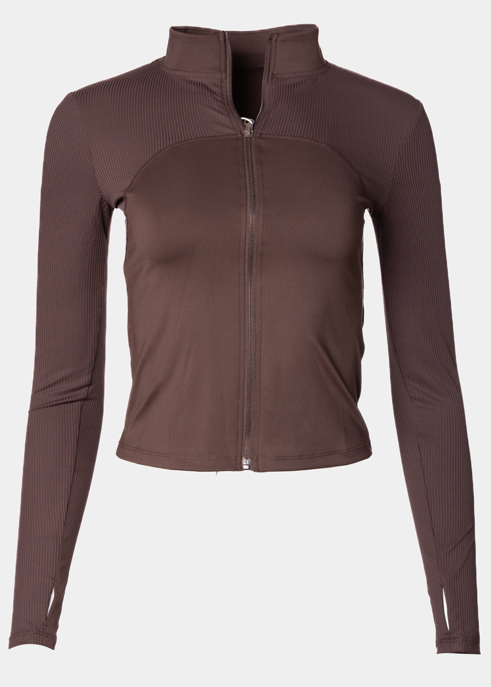 G28A7809 copy Dark Brown Ribbed Sports Jacket - Image 1