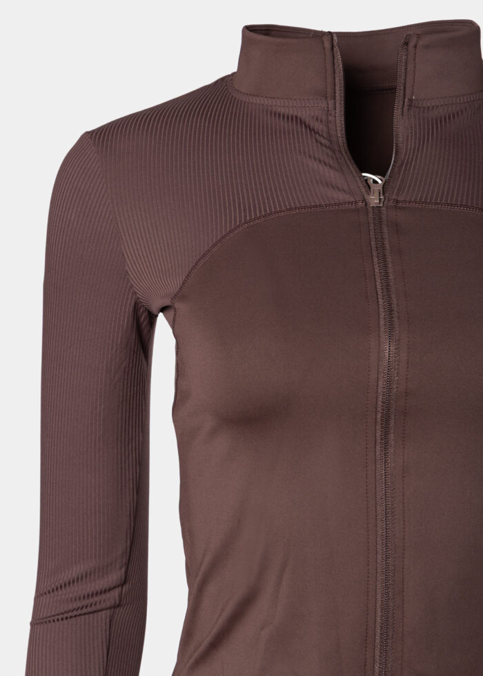 Dark Brown Ribbed Sports Jacket - Image 3